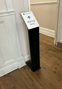 Free Standing lobby sign.
